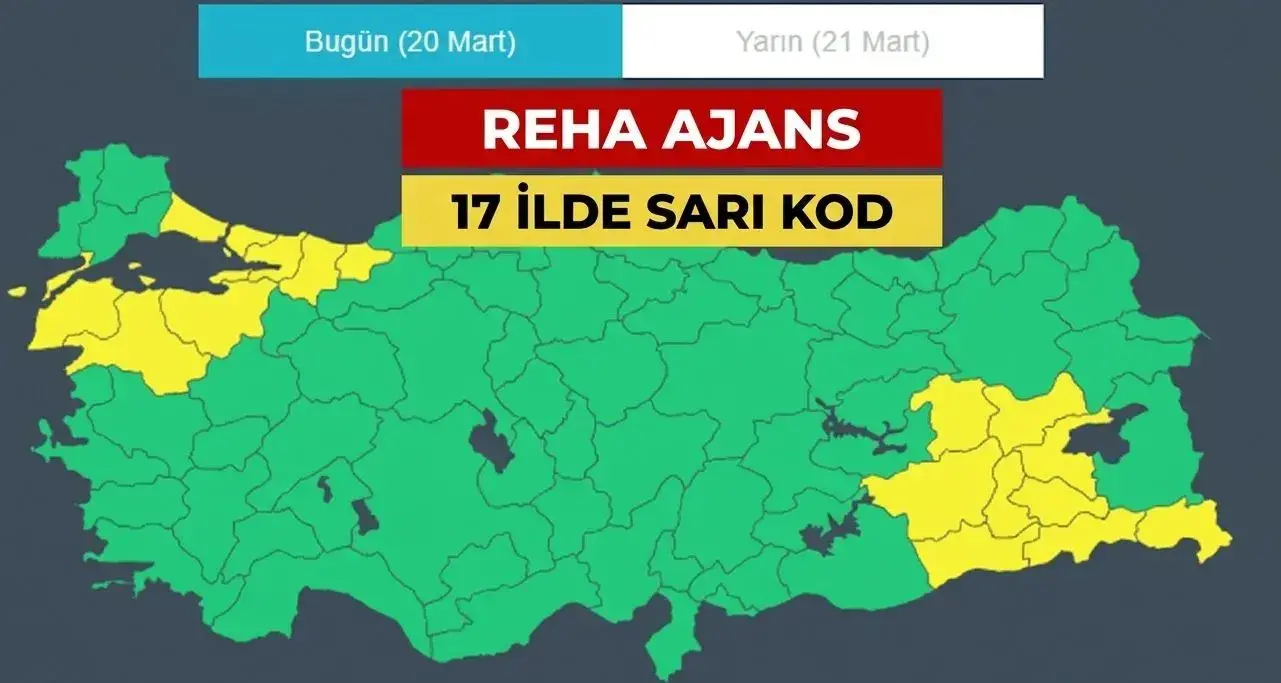 Meteorolojiden 17 İl İçin Sarı Kodlu Uyarı